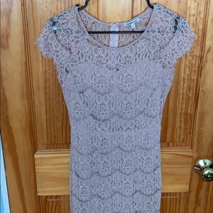 charlotte russe pale pink lace dress